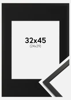 Ramme Edsbyn Sort 32x45 cm - Passepartout Sort 25x30 cm