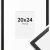 Ramme Edsbyn Sort 20x24 cm - Passepartout Hvid 10x14 cm