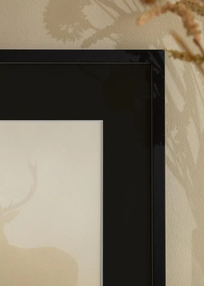 Ramme Edsbyn Sort 60x60 cm - Passepartout Sort 45x45 cm