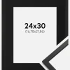 Ramme Edsbyn Sort 24x30 cm - Passepartout Sort 7x9 inches