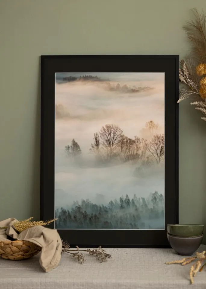 Ramme Edsbyn Sort 40x50 cm - Passepartout Sort 12x16 inches