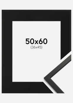 Ramme Edsbyn Sort 50x60 cm - Passepartout Sort 37x46 cm