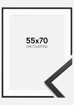 Ramme Edsbyn Sort 55x70 cm - Passepartout Hvid 18x24 inches