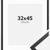 Ramme Edsbyn Sort 32x45 cm - Passepartout Hvid 25x30 cm