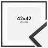 Ramme Edsbyn Sort 42x42 cm - Passepartout Hvid 33x33 cm