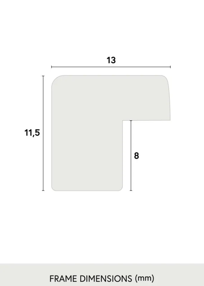 Ramme Edsbyn Sort 28x35 cm - Passepartout Hvid 20x25 cm