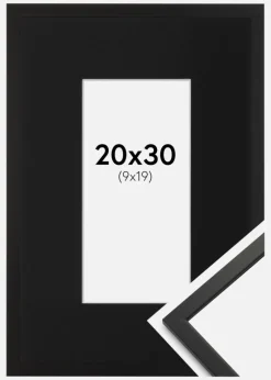 Ramme Edsbyn Sort 20x30 cm - Passepartout Sort 10x20 cm