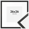 Ramme Edsbyn Sort 26x26 cm - Passepartout Hvid 17x17 cm