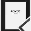 Ramme Edsbyn Sort 40x50 cm - Passepartout Sort 30x40 cm