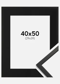 Ramme Edsbyn Sort 40x50 cm - Passepartout Sort 30x40 cm