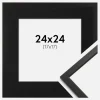 Ramme Edsbyn Sort 24x24 cm - Passepartout Sort 18x18 cm