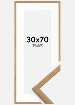 Ramme Edsbyn Teak 30x70 cm - Passepartout Hvid 20x60 cm