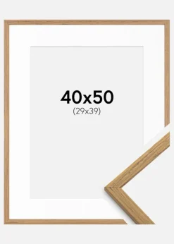 Ramme Edsbyn Teak 40x50 cm - Passepartout Hvid 30x40 cm