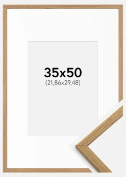 Ramme Edsbyn Teak 35x50 cm - Passepartout Hvid 9x12 inches