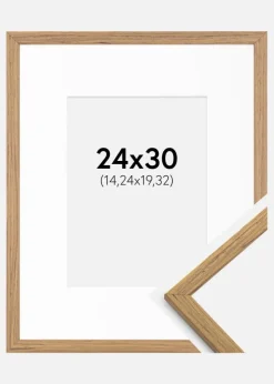 Ramme Edsbyn Teak 24x30 cm - Passepartout Hvid 6x8 inches