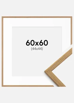 Ramme Edsbyn Teak 60x60 cm - Passepartout Hvid 45x45 cm