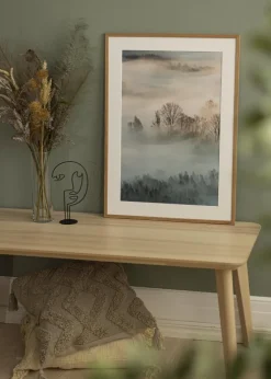 Ramme Edsbyn Teak 50x50 cm - Passepartout Hvid 35x35 cm