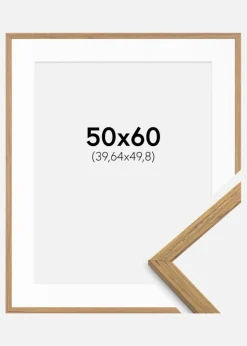 Ramme Edsbyn Teak 50x60 cm - Passepartout Hvid 16x20 inches