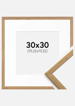 Ramme Edsbyn Teak 30x30 cm - Passepartout Hvid 8x8 inches