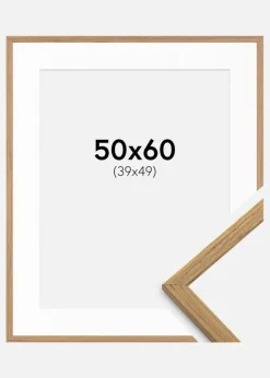 Ramme Edsbyn Teak 50x60 cm - Passepartout Hvid 40x50 cm