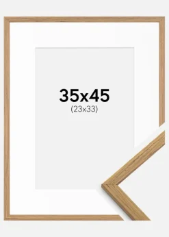 Ramme Edsbyn Teak 35x45 cm - Passepartout Hvid 24x34 cm