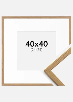 Ramme Edsbyn Teak 40x40 cm - Passepartout Hvid 25x25 cm