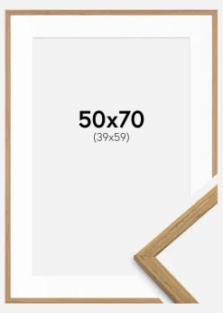 Ramme Edsbyn Teak 50x70 cm - Passepartout Hvid 40x60 cm