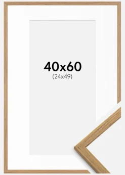 Ramme Edsbyn Teak 40x60 cm - Passepartout Hvid 25x50 cm