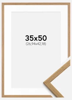 Ramme Edsbyn Teak 35x50 cm - Passepartout Hvid 11x17 inches