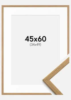 Ramme Edsbyn Teak 45x60 cm - Passepartout Hvid 35x50 cm