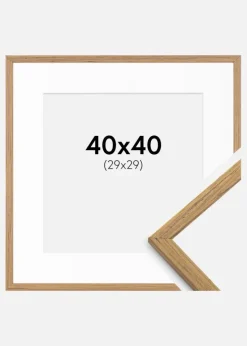 Ramme Edsbyn Teak 40x40 cm - Passepartout Hvid 30x30 cm