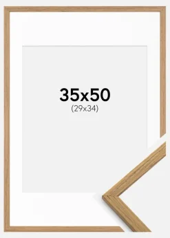 Ramme Edsbyn Teak 35x50 cm - Passepartout Hvid 30x35 cm