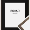 Ramme Edsbyn Valnød 50x60 cm - Passepartout Sort 37x46 cm