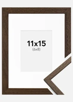 Ramme Edsbyn Valnød 11x15 cm - Passepartout Hvid 7x9 cm