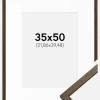 Ramme Edsbyn Valnød 35x50 cm - Passepartout Hvid 9x12 inches