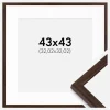 Ramme Edsbyn Valnød 43x43 cm - Passepartout Hvid 13x13 inches
