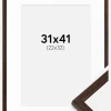 Ramme Edsbyn Valnød 31x41 cm - Passepartout Hvid 23x33 cm