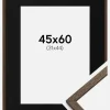 Ramme Edsbyn Valnød 45x60 cm - Passepartout Sort 32x45 cm