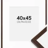 Ramme Edsbyn Valnød 40x45 cm - Passepartout Hvid 11x13 inches