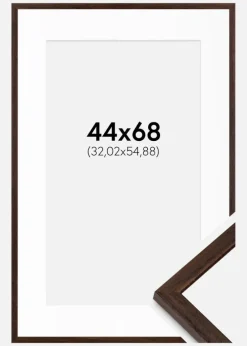 Ramme Edsbyn Valnød 44x68 cm - Passepartout Hvid 13x22 inches