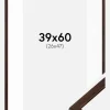 Ramme Edsbyn Valnød 39x60 cm - Passepartout Hvid 27x48 cm