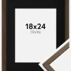Ramme Edsbyn Valnød 18x24 cm - Passepartout Sort 13x17 cm
