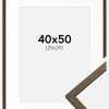 Ramme Edsbyn Valnød 40x50 cm - Passepartout Hvid 30x40 cm