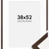 Ramme Edsbyn Valnød 38x52 cm - Passepartout Hvid 11x16 inches