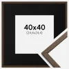 Ramme Edsbyn Valnød 40x40 cm - Passepartout Sort 10x10 inches