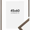 Ramme Edsbyn Valnød 45x60 cm - Passepartout Hvid 12x18 inches