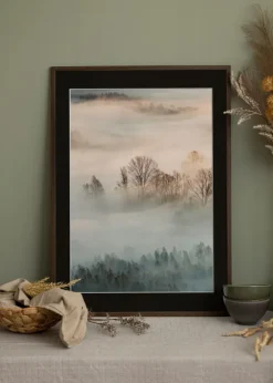 Ramme Edsbyn Valnød 40x50 cm - Passepartout Sort 29,7x42 cm (A3)