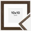 Ramme Edsbyn Valnød 10x10 cm - Passepartout Hvid 7x7 cm