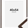 Ramme Edsbyn Valnød 40x54 cm - Passepartout Hvid 30x42 cm