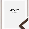 Ramme Edsbyn Valnød 42x52 cm - Passepartout Hvid 33x45 cm
